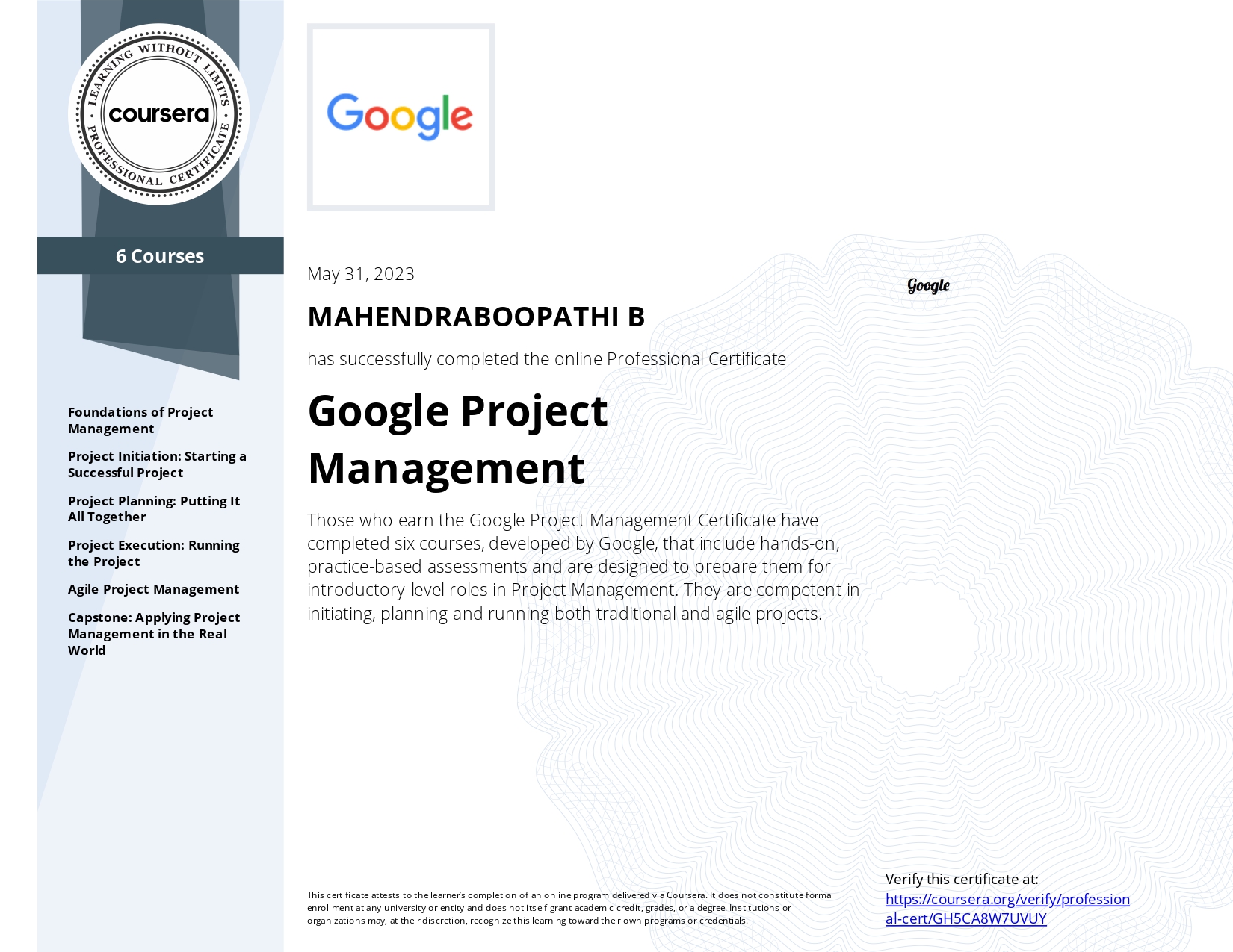 certificate